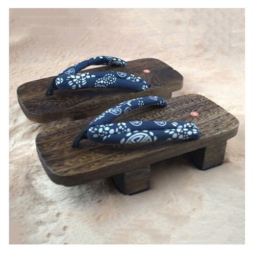Geta Japanese Wooden Clogs Slippers Flip-flops Sakura Print Prop Cospaly Costume - Picture 19 of 19