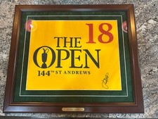 Jordan Spieth Autographed 2015 Open St. Andrews Flag Framed - COA Stadium Signin