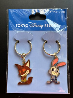 TDR Japan Tokyo Disney Resort Zootopia Pair Key Chain Set Judy