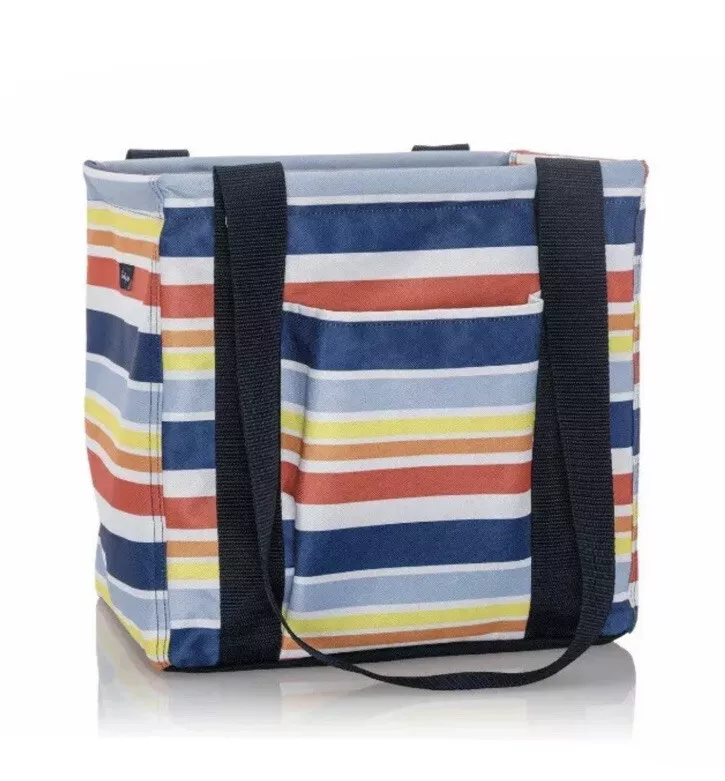 Thirty One 31 Small Utility Tote, New In Packaging Vista Stripe