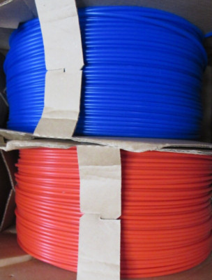 .25'' x .04''  1000ft Rolls  Red and Blue Flexible PE PVC Vinyl Tubing X74K