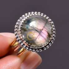 Labradorite Gemstone Ring 925 Sterling Silver Statement Ring Gift Jewelry Women