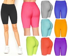 Women's Bubble Workout Yoga Biker Pants Scrunch Booty Butt Lift Bermuda Shorts