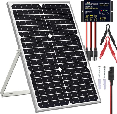 SOLPERK Solar Panel Kit 30W 12V Solar Battery Trickle Charger Maintainer