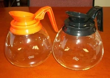 For BUNN - 2 Glass Coffee Pots/Decanter - 64 oz. Commercial - Black & Orange-NEW