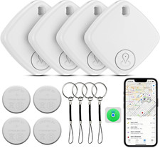 Bluetooth Tracker Tags 4-Pack, Works with Apple Find My iOS Only Waterproof Tag