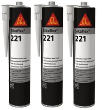 Sikaflex 221 Black 300 ml – Multi‑Purpose Sealant Pack of 3x- Expiry, 03/25