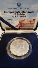 ITALIA - Moneta argento Lire 10000 - Campionato mondiale calcio USA 1994