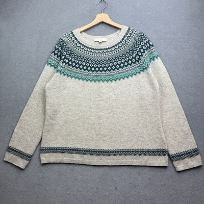 SEASALT Jumper UK 18 Knit Fairisle Nordic Scandi Yoke Centrepiece Seas Edge