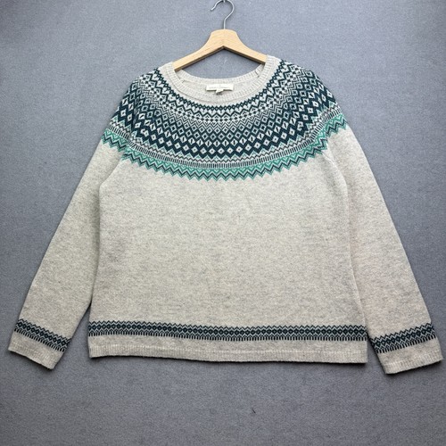 SEASALT Jumper UK 18 Knit Fairisle Nordic Scandi Yoke Centrepiece Seas Edge