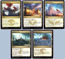 Set of 5 Triple Triland Wedge Land - Tarkir Dragonstorm - MTG - Magic Near Mint