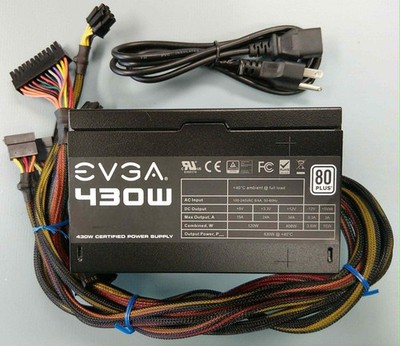 EVGA 430W 80 PLUS Certified Power Supply + Power Cable