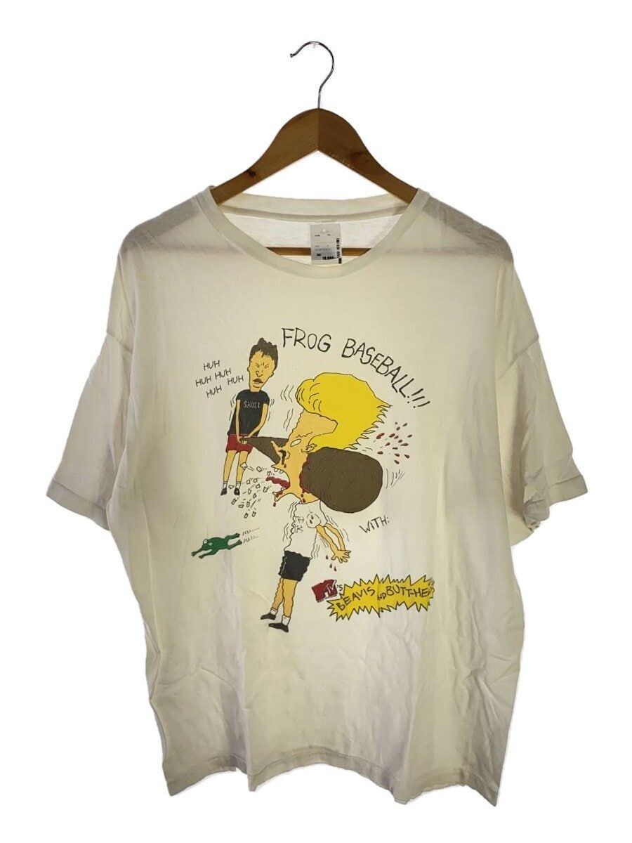 ALTRA T shirt altre marche cotone bianco anni 90 Beavis e testa di culo RANA BASEBALL usata