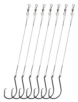 Pre-Rigged Fishing Hooks with Steel Wire Leader, Saltwater 30pcs Catfish Octo...
