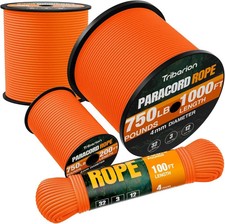 Paracord Rope 750 Lb - 1000Ft / 500Ft / 200Ft / 100Ft 5/32" Parachute Cord 4MM 1