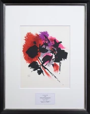 Alfred Manesier "Crimson Pattern" Lithograph Print Painting - Hokkaido Gallery