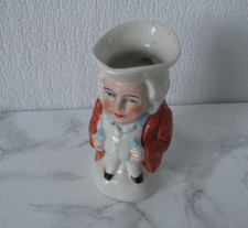 Vintage 3.5" Colonial Figurine Mini Toby Jug Creamer  coral and white toby jug