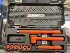 Facom Tools 9pc 1000v Insulated SAE Socket Set 3/8” Drive 400a VSE