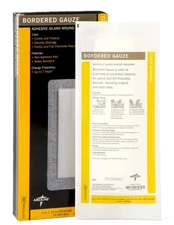 Medline Sterile Bordered Gauze Adhesive Island Wound Dressing 4" x 10" Box of 15