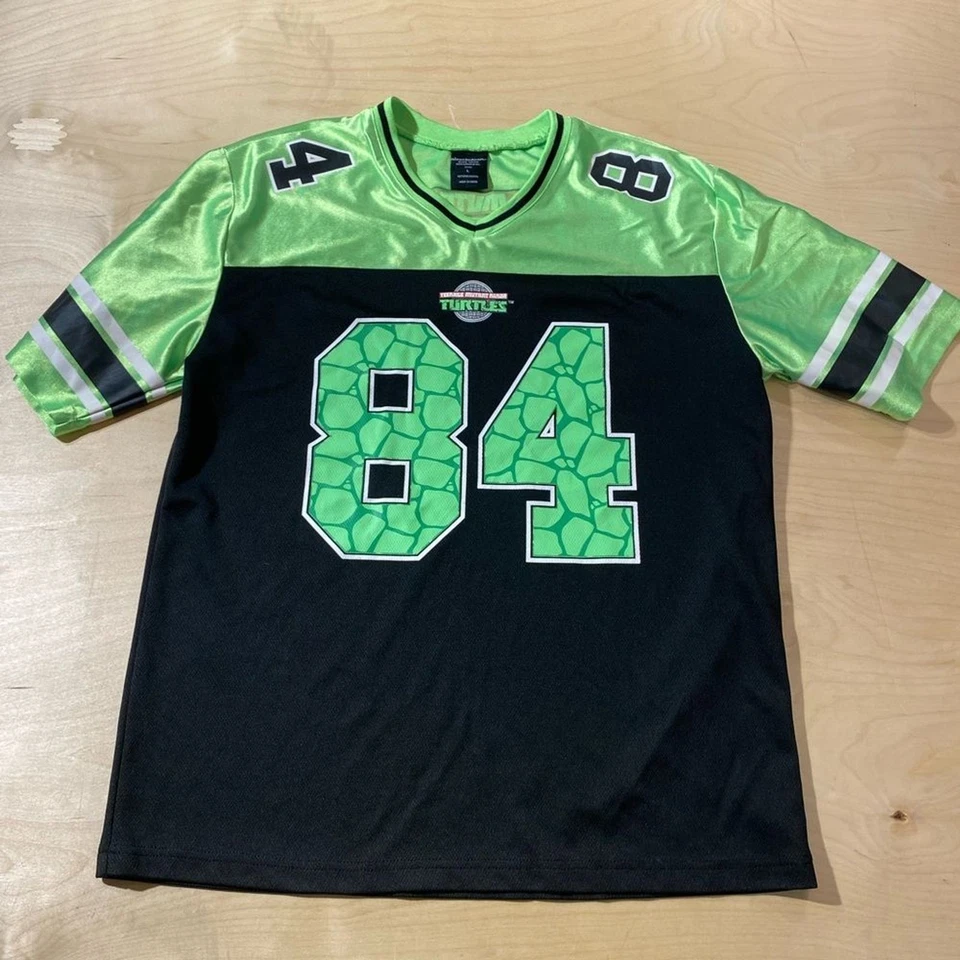 Nickelodeon 忍者神龟绿色和黑色球衣运动上衣大号 (MG) — 第 4/4 张图片