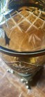 Antique Ornate Bohemian Brass & Cut To Clear Glass 14.5 inch Tall Urn Vase — photo 6