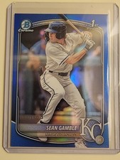 🔥SEAN GAMBLE🔥 2025 Bowman Draft *TRUE BLUE REFRACTOR /150* KC ROYALS!