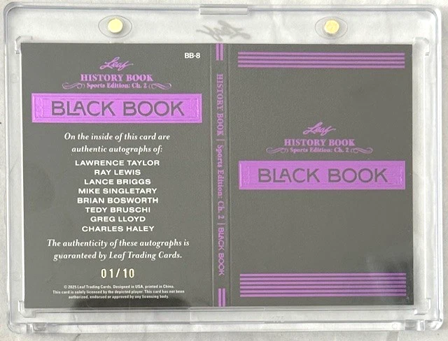Libro de historia de hoja Taylor Singletary Lewis Bruschi Haley 2025 OCTO 8 AUTOMÁTICO 1/10 Foto 2 de 2