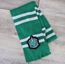 Harry Potter Slytherin Green White Knit Scarf Wizarding World Hogwarts Cosplay