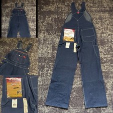 Dickies Mens Bib Overalls Zipper Fly Size 34x32 Indigo Denim NEW NWT