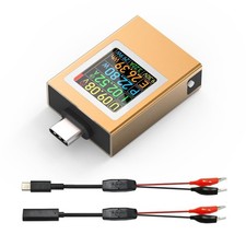 USB C Tester,KJ-KayJI Power Meter Color Screen IPS Digital Gold