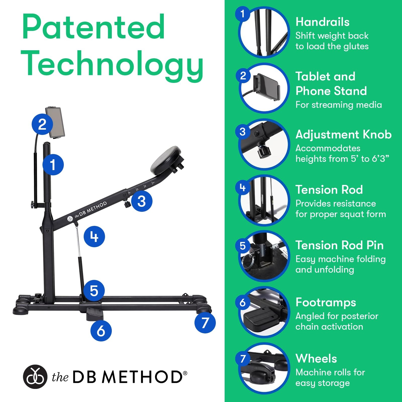 Squat Machine with Phone Mount, Workout Equipment for Home Gym, Exercise Leg ...