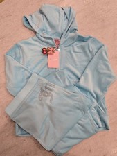 NWT JUICY COUTURE BLING TRACKSUIT crystal blue Pants  Hoodie Gift large new
