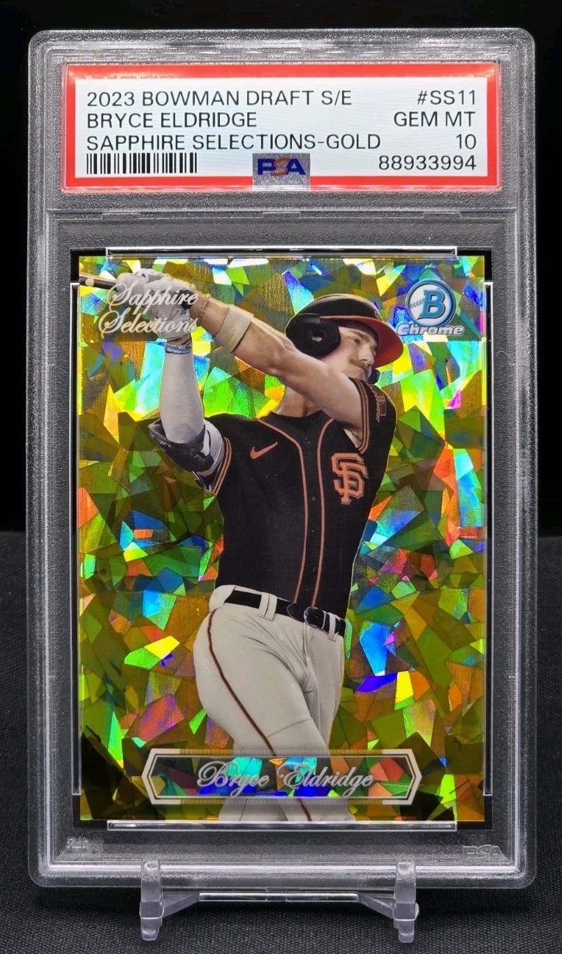 BRYCE ELDRIDGE 2023 Bowman GOLD SAPPHIRE SELECTIONS SN# 42/50 PSA 10 "CASE HIT"