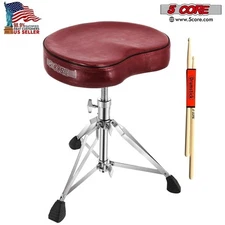 5 Core Drum Throne 4" Padded Ergonomic 441Lb Capacity Height Adjustable Chair
