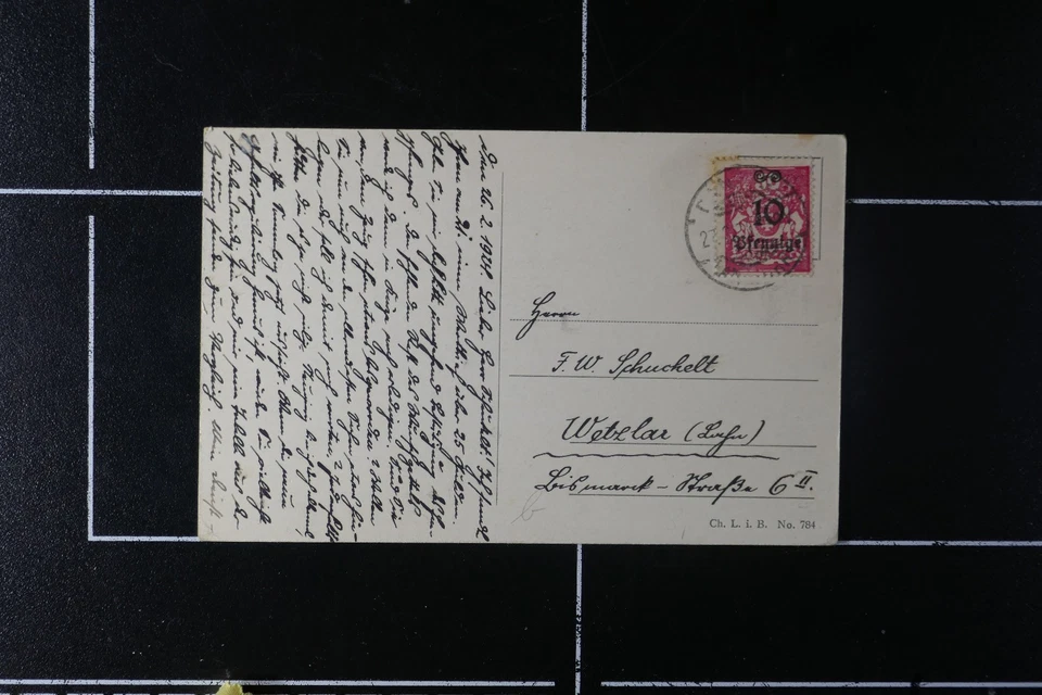 AK Danzig Langfuhr Gdansk Pommern 1924 Stadtpost 10 Pf. Kuhtorbrücke bel. Häuser - Bild 2 von 2