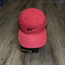 Vintage Nike Hat Youth Red Black 4-7 Adjustable Strap 90s Y2K 2000s Baseball Cap