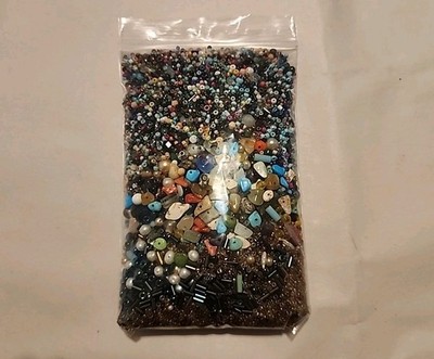 1LB Lot of Loose Mixed Glass Seed And Gemstone Chip Beads #G1