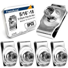 20 Pack 5/16-18 Extruded U-Nuts, 304 Stainless Steel U Clip Car Clips Fasteners