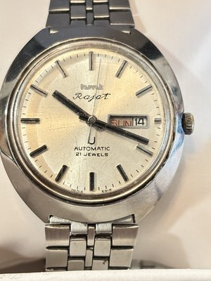 Vintage HMT RAJAT 21 JEWELS AUTOMATIC WHITE DIAL 6918 INDIA MEN'S FULL WORKING