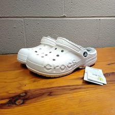Crocs Baya Lined Clogs Slippers White Grey Men's Size 7 - Women  s Size 9