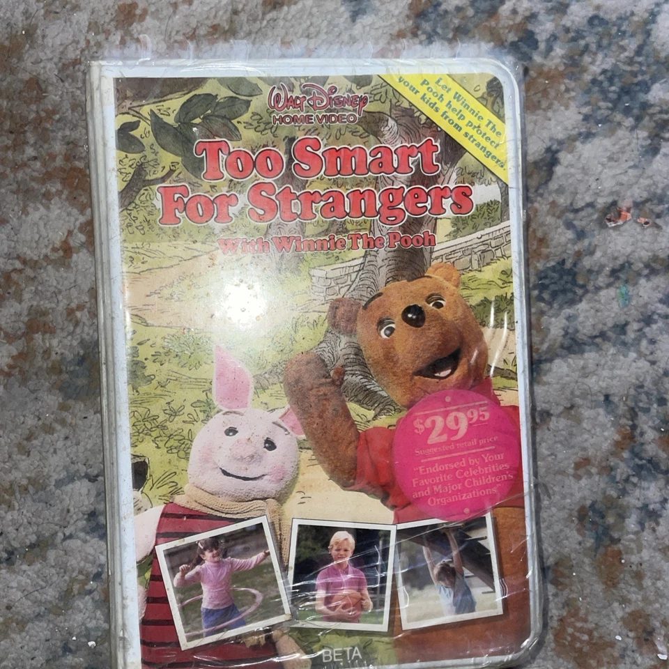 BETA Too Smart For Strangers With Winnie The Pooh Walt Disney Betamax w/ Inserts Foto 4 de 4