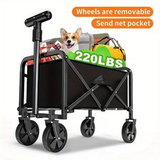 220lbs Weight Capacity Collapsible Foldable All Terrain Transport Utility Cart