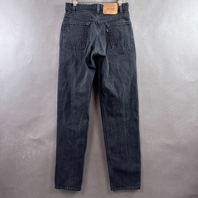 Vintage Levis Jeans Mens 28x34 Black 90s Made USA Dark Wash Relax