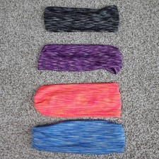 Lot of 4 Athletic Space Dye Headbands Wide Workout Hair Bands Multicolored