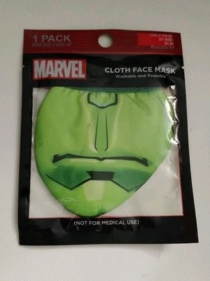 Marvel Hulk Cloth Face Mask Age 4 & Up Package Of 1 
