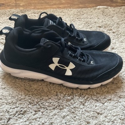 Under Armour Charged Assert 8 Shoes Mens Size 9 Black White Running Athletic