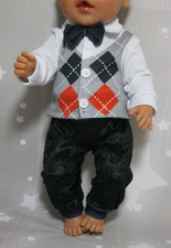Puppenkleidung Handmade festlich Anzug Oberhemd Hose Re born Baby puppe 43-46 cm