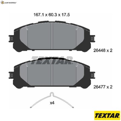 BREMSBELAGSATZ SCHEIBENBREMSE 2644801 FÜR LEXUS RXNXII TOYOTA RAV HIGHLANDER RX