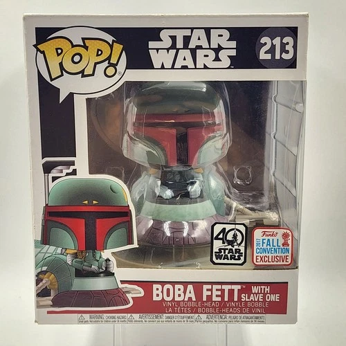 Boba Fett w/ Slave One Funko Pop #213 Fall Conv. Exc Star Wars 40th