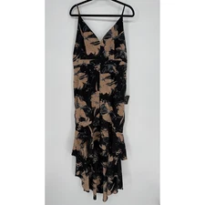 LULUS DARLING DAYLILY BLACK FLORAL HIGH-LOW MAXI DRESS XL NWT